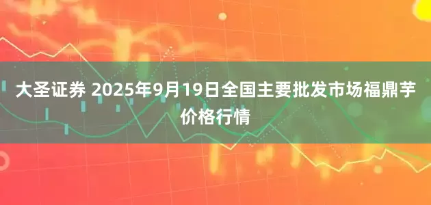 大圣证券 2025年9月19日全国主要批发市场福鼎芋价格行情